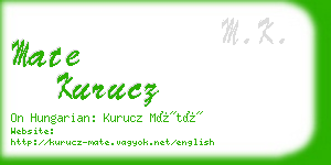 mate kurucz business card